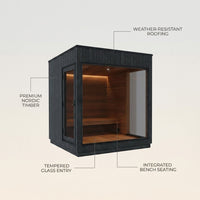 ThermaSol Nordic Misty Outdoor Lounge Medium Sauna Cabin (SAK57649) — Lifestyle