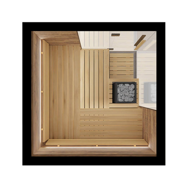 ThermaSol Astra 4-Person Indoor Semi Panoramic Glass Sauna Cabin [Made-To-Order] [14-ASTRADL\R] (SAK90471)